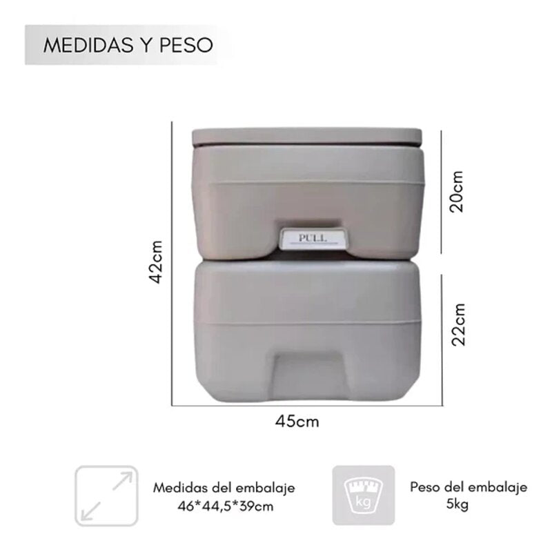 BAÑO QUÍMICO PORTÁTIL 20 LITROS