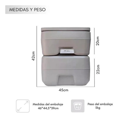 BAÑO QUÍMICO PORTÁTIL 20 LITROS