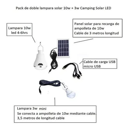 PACK AMPOLLETA COLGANTE LED SOLAR