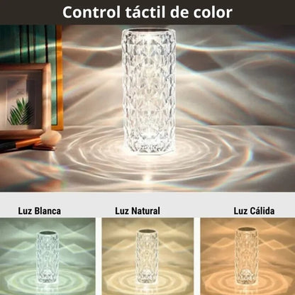 LÁMPARA DE CRISTAL CON CONTROL